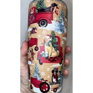 Clementine Thermal Travel mug 20 oz SS Tumbler Christmas, Pickup, Dogs NWOT